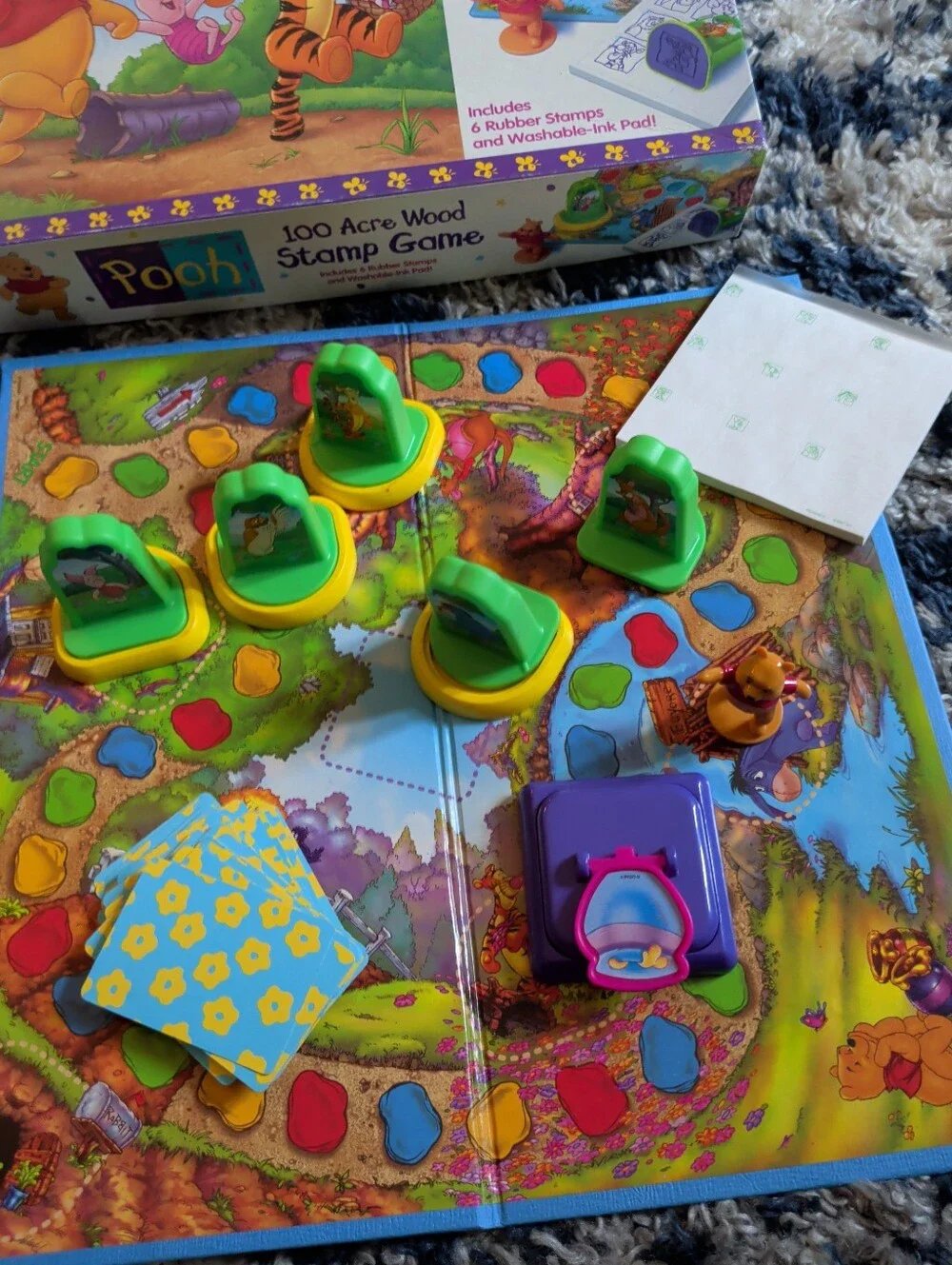 Vintage Parker Brother 100 Acre Wood Stamp Game - Kids Stamping Playset